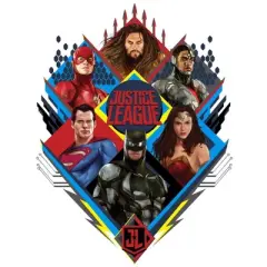 Justice League Movie Character Diamonds Black T-shirt Toddler Boy to Youth Boy