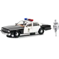1987 Chevrolet Caprice Metropolitan Police Black & White w/Diecast Figure "Terminator 2" 1/18 Diecast Model Car by Greenlight