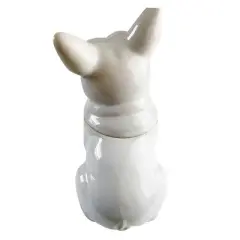 Cravings By Chrissy Teigen 10.5 Inch Stoneware French Bulldog Cookie Jar in Linen