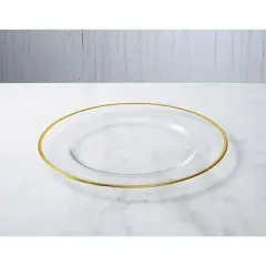 Classic Touch Set of 4 Clear Chargers With Gold Rim