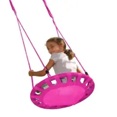HearthSong ColorBurst Round Platform Tree Swing for Kids