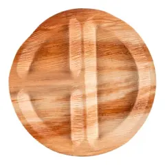 Smarty Had A Party 10" Palm Leaf 3-Partition Eco Friendly Dinner Plates - 100 pcs