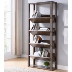 71" Cinerus 6 Shelf Bookshelf Walnut - miBasics