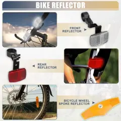 Unique Bargains Handlebar and Seatpost Bike Wheel Spoke Reflectors Accessories Tape Red White 6pcs