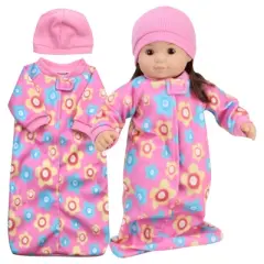 Sophia&rsquo;s 2 Piece Sleep Sack and Hat Set for 15" Dolls, Pink