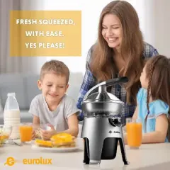 Eurolux Die Cast Stainless Steel Electric Citrus Juicer, 300W of power, 2 Filters