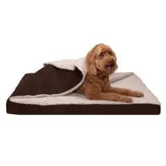 FurHaven Berber & Suede Blanket Top Orthopedic Dog Bed