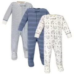 Yoga Sprout Baby Cottton Zipper Sleep and Play 3pk, Hedgehog