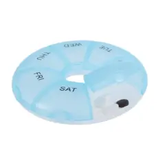 Unique Bargains 7 Grids Circular Pill Case 2 Pcs