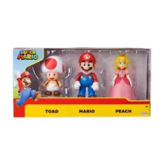 Nintendo Super Mario Toad, Mario, and Peach Action Figure Set - 3pk