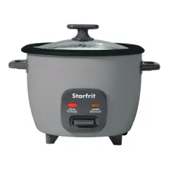 Starfrit 10-Cup 400-Watt Electric Rice Cooker with Non-Stick, PFAS-Free Ceramic Pot, Gray
