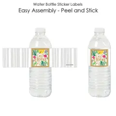 Big Dot of Happiness Last Luau - Tropical Bachelorette Party and Bridal Shower Water Bottle Sticker Labels - Set of 20
