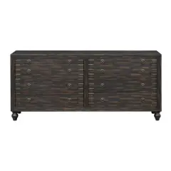 Desire Mid-Century Modern 6 Drawer Storage Credenza/Sideboard Weathered Black - Treasure Trove