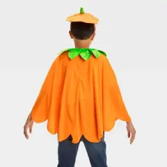 2pc Kids' Blacklight Responsive Pumpkin Poncho Halloween Costume Kit - Hyde and EEK! Boutique&trade;