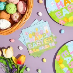 Blue Panda 150 Pack Happy Easter Disposable Paper Napkins Easter for Kids Party Supplies 6.5 x 6.5 In