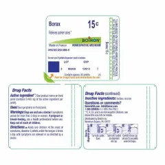Borax 15C by Boiron Homeopathic Single Medicine For First Aid  -  80 Pellet