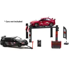 "Ralliart" Garage Tools Set of 5 pieces with Stickers for 1/64 Model Cars by Tarmac Works