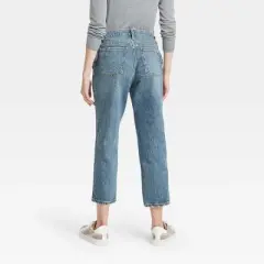 Under Belly Cropped Vintage Straight Maternity Jeans - Isabel Maternity by Ingrid & Isabel&trade; Medium Blue 18