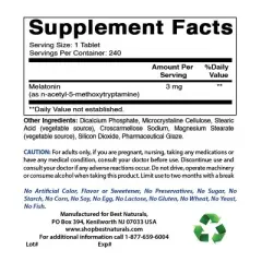 Best Naturals Melatonin 3 mg 240 Tablets | Drug-Free Nighttime Sleep Aid - Melatonin for Sleep and Relaxation