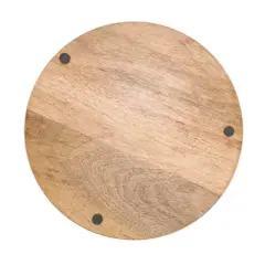 Saro Lifestyle Handcrafted Wooden Charger Plate (Set of 4), 13"x13", Beige