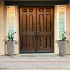 Rosemead Home & Garden 2pc Concrete Outdoor Planter Pots Cement Gray