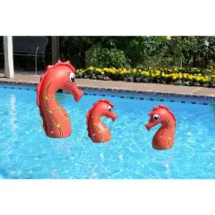 Poolmaster 3pk Floating Swimming Pool Backyard D&eacute;cor - Seahorse Family