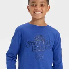 Boys' Long Sleeve 'Streetball Legend' Graphic T-Shirt - Cat & Jack&trade; Dark Blue
