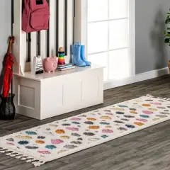 Nuloom Maybelle Polka Dot 2x8 Runner Indoor Area Rug for Living Room Bedroom Dining Room Nursery Entryway Hallway, Ivory
