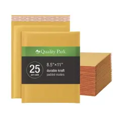 Quality Park Kraft Bubble Mailers, Barrier Bubble Cushion, Redi-Seal Adhesive Closure, 8.25 x 11, Brown Kraft, 25/Pack