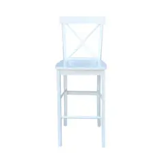 30" X-Back Counter Height Barstool White - International Concepts