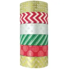 Wrapables Festive Holiday Japanese Masking Tape Washi Tape, Set of 6