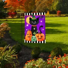 Briarwood Lane Halloween Garden Flag 12x18 For Outdoor Black Cat and Jacks For Halloween Garden Flag Flags For Outside