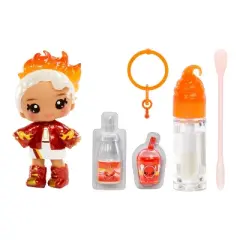 YummiLand Amber Cinnamon Doll with DIY Lip Gloss Kit: Creativity Focus, Wavy White Hair, Scented, Fashion Doll
