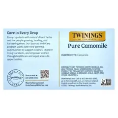 Twinings Pure Camomile Herbal Tea - Naturally Caffeine-Free Camomile Tea Bags Individually Wrapped, 50 Count Ea