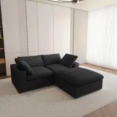 Cloud Modular Sectional Sofa Couch,Convertible Couches with Storage Ottoman for Living Room,Covers Washable&Replaceable