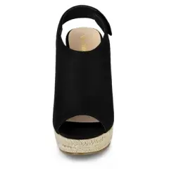 Allegra K Women's Espadrille Platform Heeled Wedges Sandals