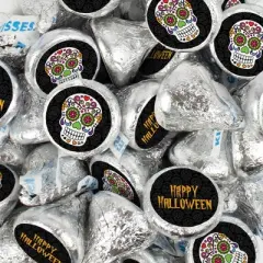 Halloween Candy Party Favors Chocolate Hershey's Kisses by Just Candy - Sugar Skulls