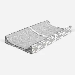 Bacati - Clouds in the City Gray Cityscape Quilted Changing Pad Cover