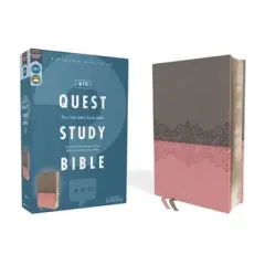Niv, Quest Study Bible, Leathersoft, Gray/Pink, Comfort Print - by  Christianity Today Intl (Leather Bound)