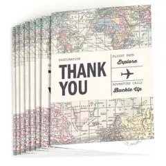 Big Dot of Happiness World Awaits - Travel Themed Party Thank You Cards (8 count)