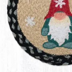 Earth Rugs Winter Gnome Jute Trivet &ndash; Hand-Stenciled Christmas Kitchen Accent