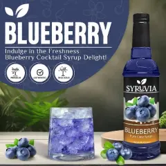 Syruvia Blueberry Syrup - 25.4 fl oz. Premium Flavoring Syrup For Coffee