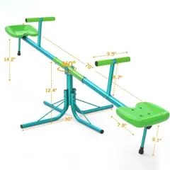 Kids Seesaw Playground Equipment Swivel Teeter Totter with 360 Degree Rotating Outdoor Fun Play Set for Kids Age 5-8