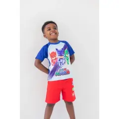 PJ Masks Catboy Gekko Owlette Graphic T-Shirt Tank Top French Terry Shorts 3 Piece Outfit Set 