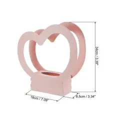 Unique Bargains Flower Bouquet Packaging Bag Paper Gift Bag with Heart Handle for Party Favor Pink 5 Pcs