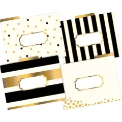 Barker Creek Gold 14pt Letter-Size File Folders Multi-Design Set 24 per Set: Stationery, Top Tab, Non-Pronged, 50 Sheet Capacity
