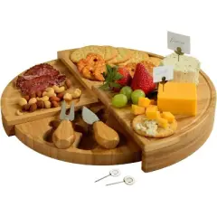 NCAA Texas University Longhorns Patented Multi Level Bamboo Cheese & Charcuterie Board