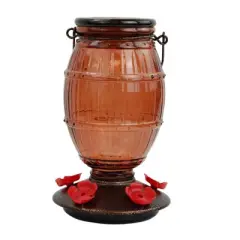 Perky-Pet Hummingbird 36 oz Glass/Plastic Prohibition Nectar Feeder 5 ports (Case of 2)