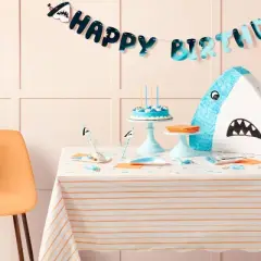 Orange and White Striped Print Table Cover 1ct - Spritz&trade;