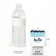 Big Dot of Happiness Hello Little One - Blue and Silver - Party Mini Favor Boxes - Boy Baby Shower Treat Candy Boxes - Set of 12
